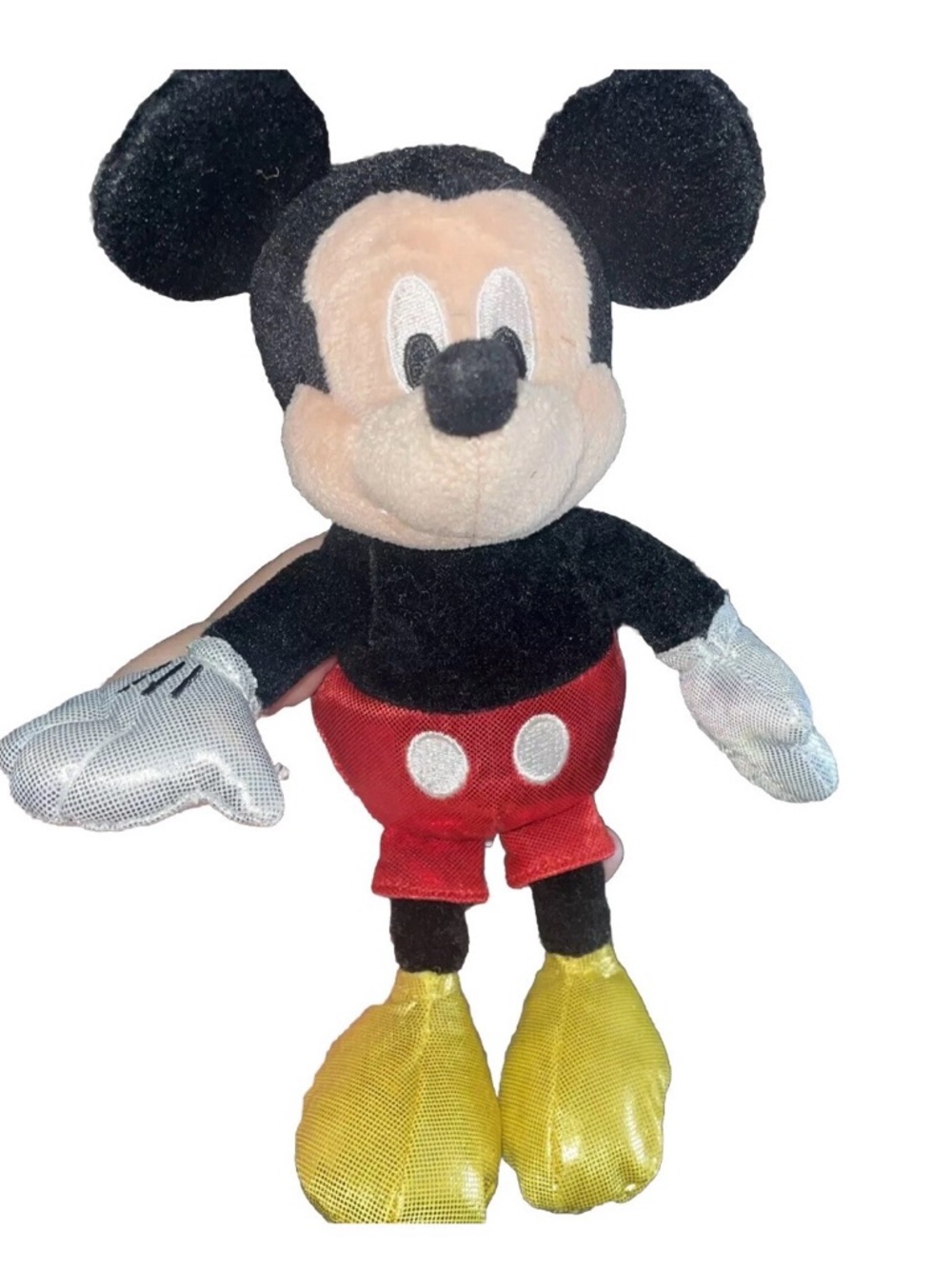 TY Beanie Baby Sparkle Mickey Mouse 7" Plush Stuffed Animal Disney Soft